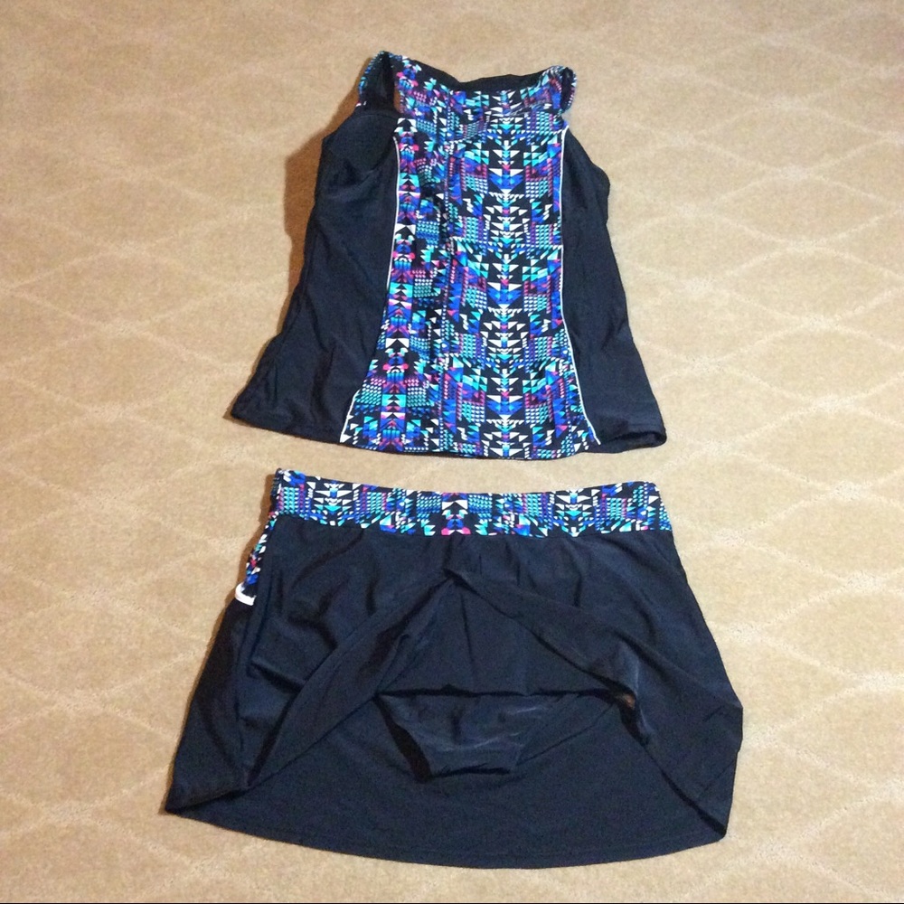 NWOT 2-Piece Zippered Tankini and Skirt, 2XL - Picture 8 of 10